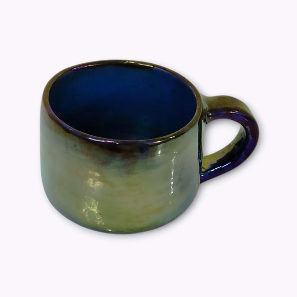 Large Iridescent Pottery Tea Mugs