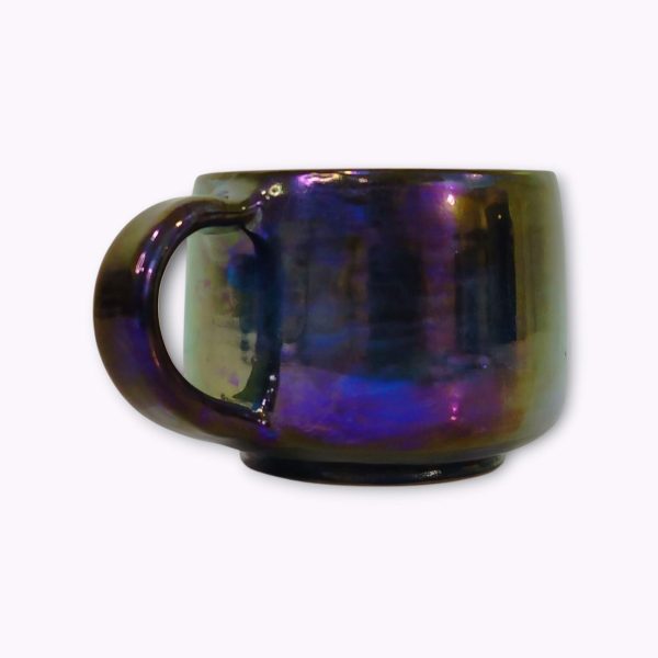 Large Iridescent Pottery Tea Mugs