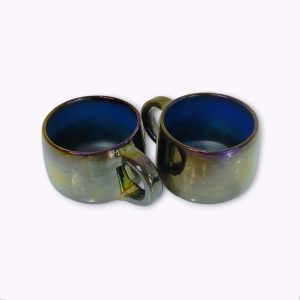 Large Iridescent Pottery Tea Mugs
