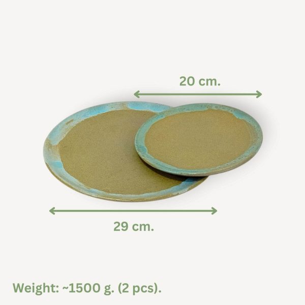 Turquoise Pottery Serving Plates