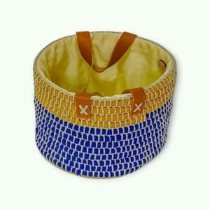 Basket with Leather Handles