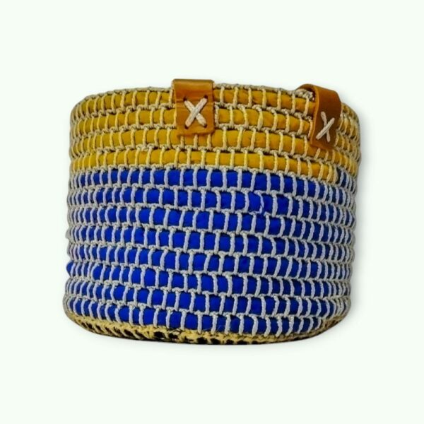 Basket with Leather Handles