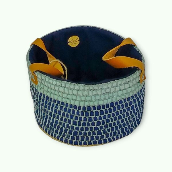 Basket with Leather Handles