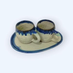 Ceramic Coffee Mug Set with tray
