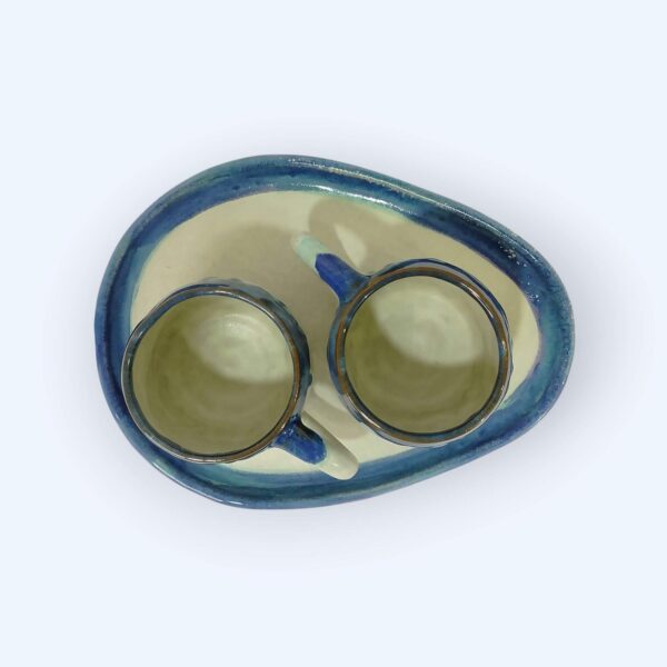 Ceramic Coffee Mug Set with tray