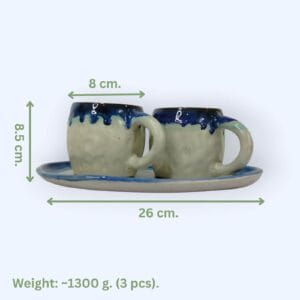 Ceramic Coffee Mug Set with tray