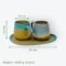 Ceramic Mugs with Serving Tray