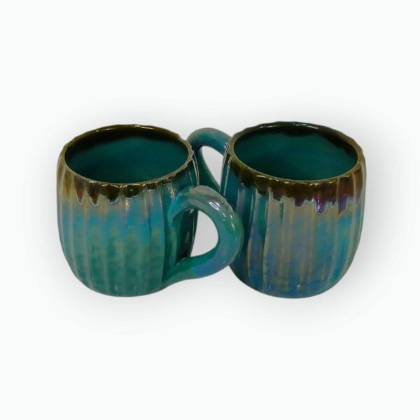 Medium Pottery Coffee Mug Pair 02 (12) Authentic Egyptian Pottery Coffee Mug Pair
