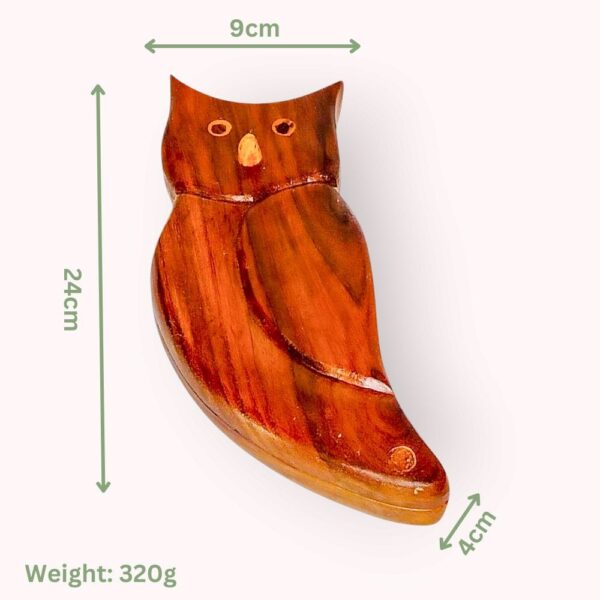 Owl-Shaped Wooden Platter (3) Owl-Shaped Wooden Platter