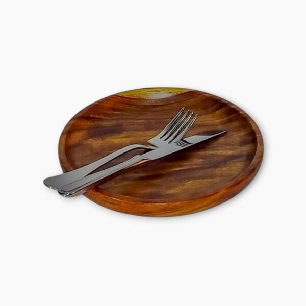 Round Wooden Plate Set (11) Round Wooden Plate Set