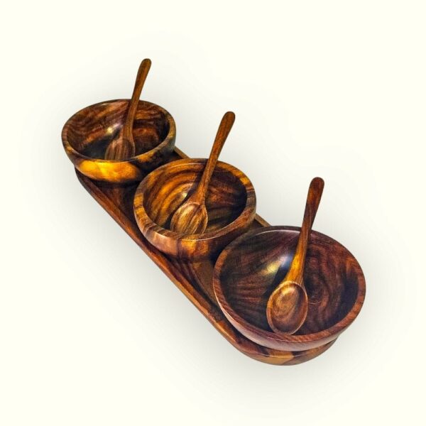 Serving Tray with 3 Bowls (1) Serving Tray with 3 Bowls