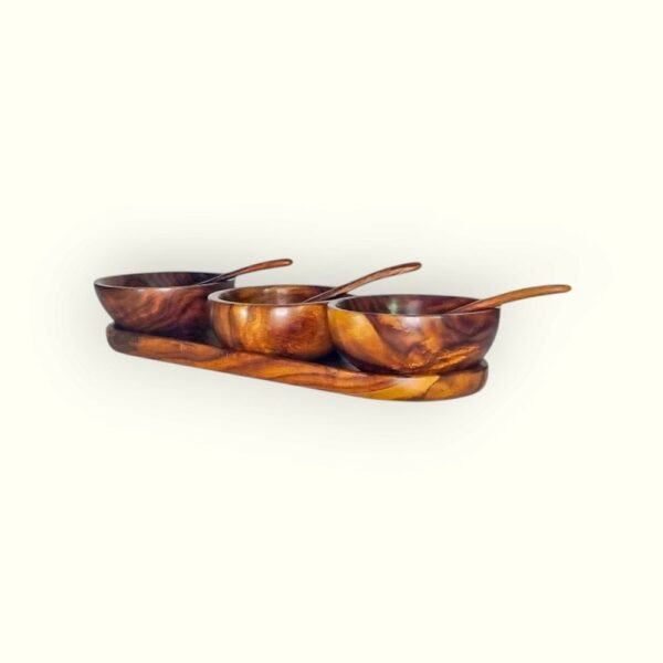 Serving Tray with 3 Bowls (4) Serving Tray with 3 Bowls